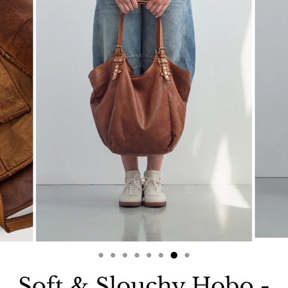 Lusher.co Cognac slouchy hobo bag NEW - Picture 9 of 11